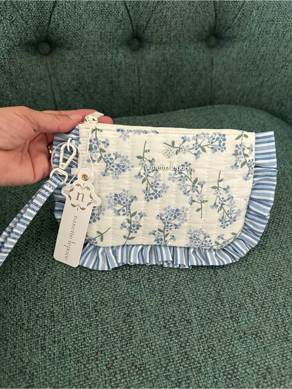 Nanette Lepore Quilted Floral Wristlet.